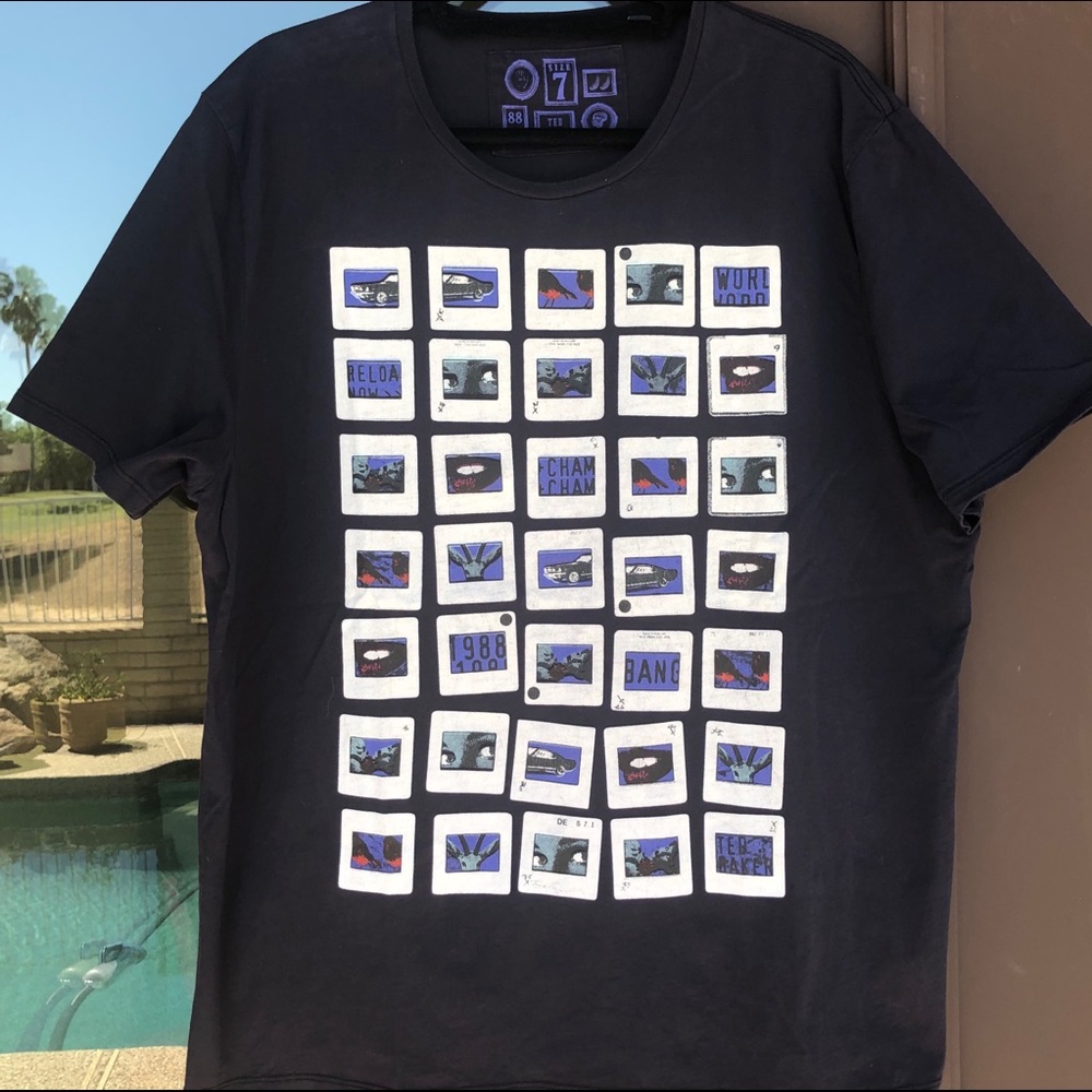 Ted Baker Mens Dark Blue Graphic Tee